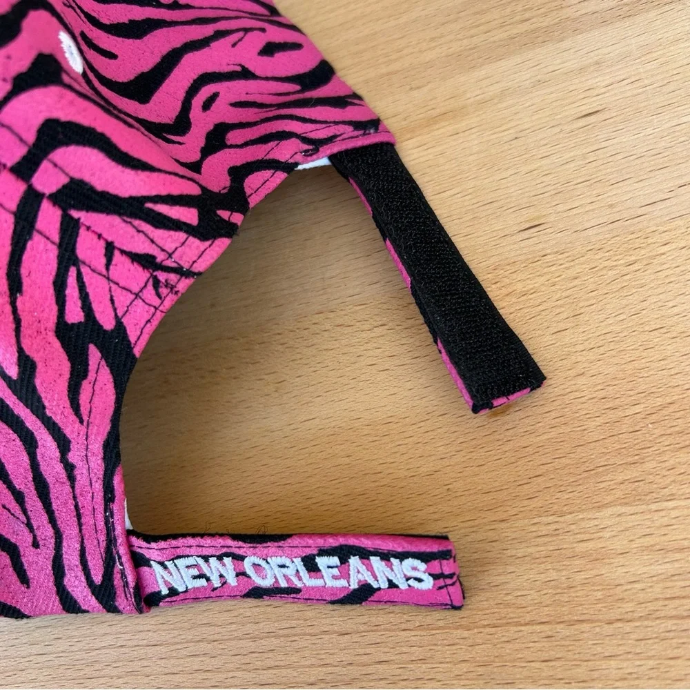 Urban Trendz New Orleans Embroidery Pink‎ Black White Zebra Print Baseball Cap